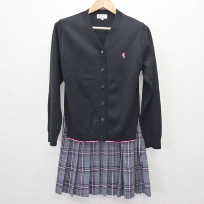 【中古】 クラーク記念国際高等学校 女子制服 4点 (ブレザー・ニット・スカート) sf065040