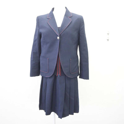 【中古】広島県 広島女学院中学校 女子制服 4点 (ブレザー・ニット・ジャンパースカート) sf065068