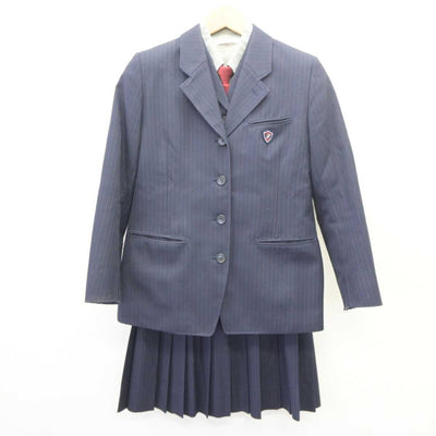 【中古】愛知県 藤ノ花女子高等学校 女子制服 5点 (ブレザー・ベスト・シャツ・スカート) sf065071