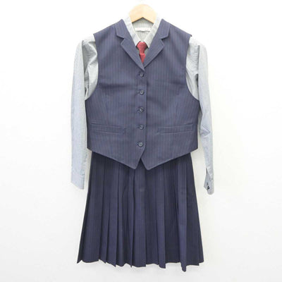 【中古】愛知県 藤ノ花女子高等学校 女子制服 5点 (ブレザー・ベスト・シャツ・スカート) sf065071