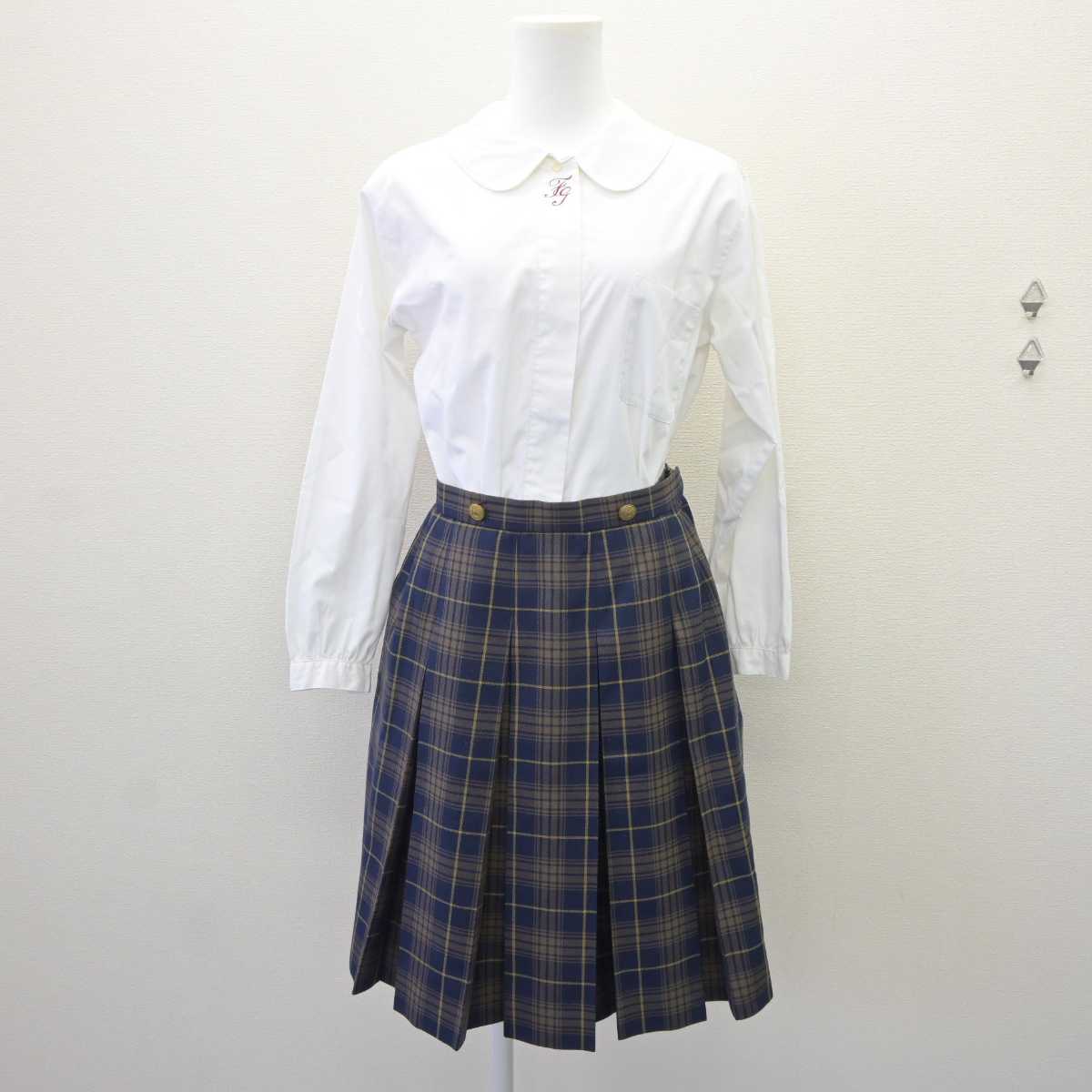 【中古】福岡県 福岡女子高等学校 女子制服 3点 (ブレザー・シャツ・スカート) sf065072