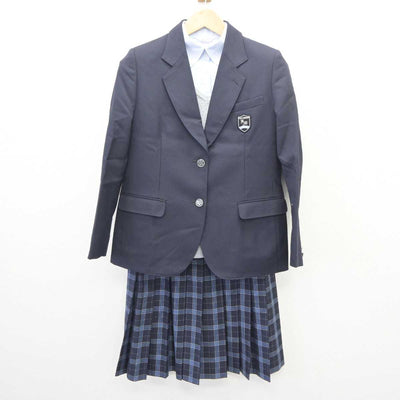 【中古】京都府 木津南中学校 女子制服 4点 (ブレザー・ニット・シャツ・スカート) sf065079