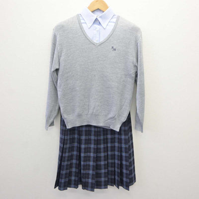 【中古】京都府 木津南中学校 女子制服 4点 (ブレザー・ニット・シャツ・スカート) sf065079