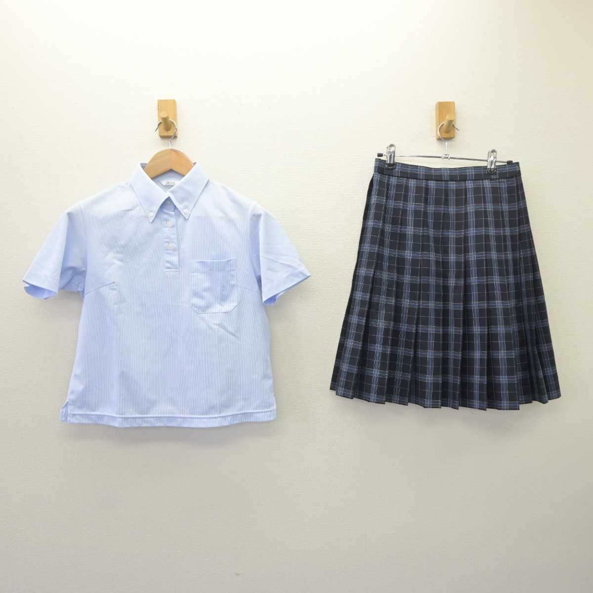 【中古】京都府 木津南中学校 女子制服 2点 (シャツ・スカート) sf065082