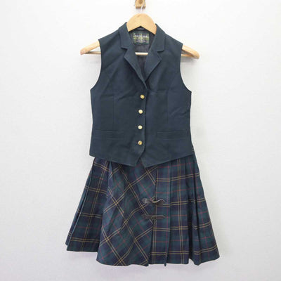 【中古】茨城県 つくば秀英高等学校 女子制服 2点 (ベスト・スカート) sf065096