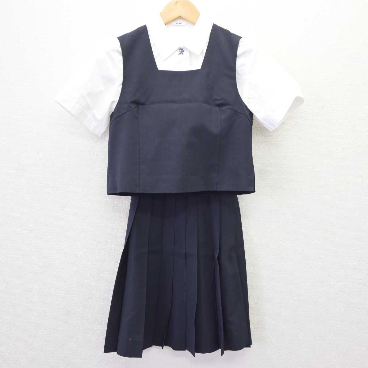 【中古】香川県 高松東高等学校 女子制服 3点 (ベスト・シャツ・スカート) sf065118