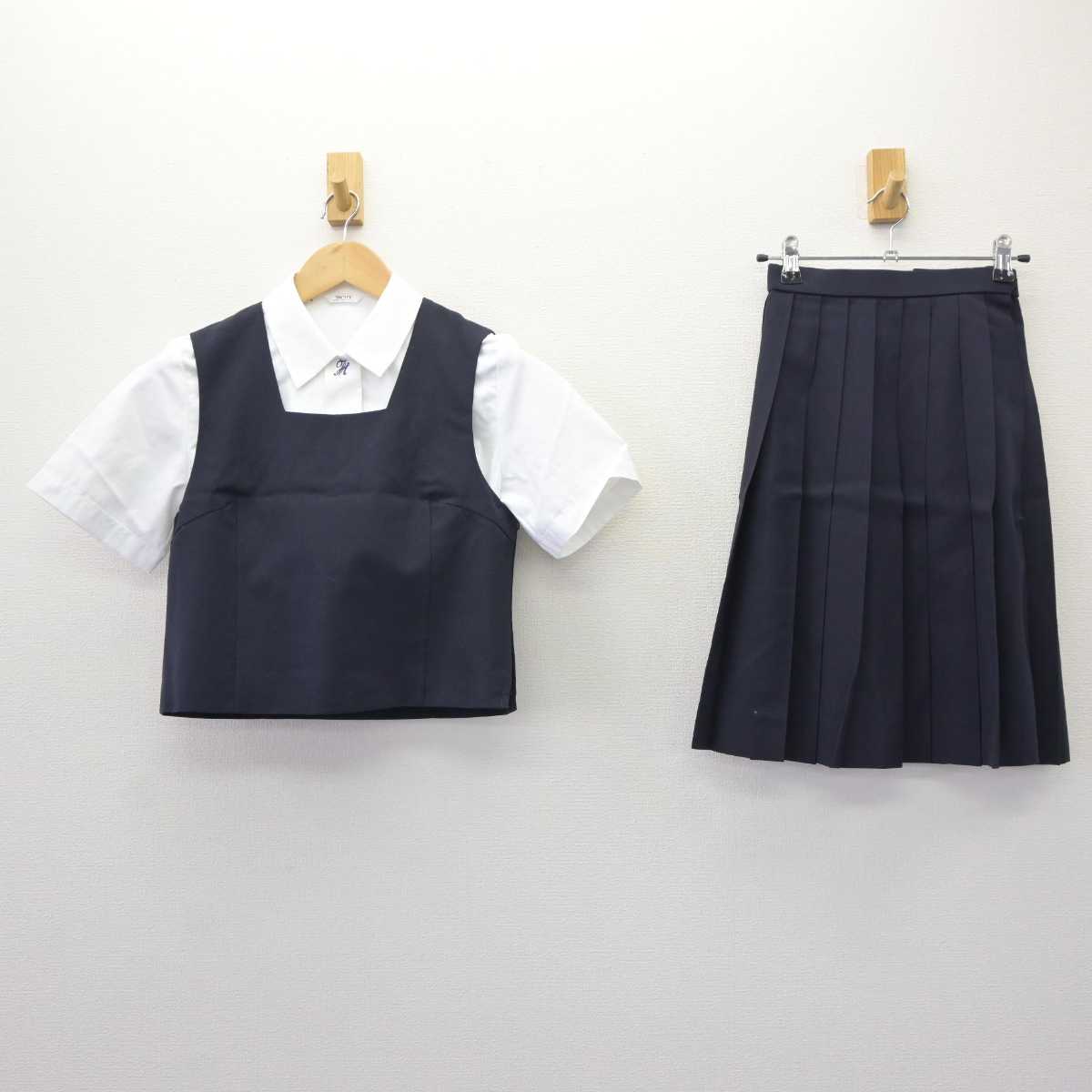 【中古】香川県 高松東高等学校 女子制服 3点 (ベスト・シャツ・スカート) sf065118