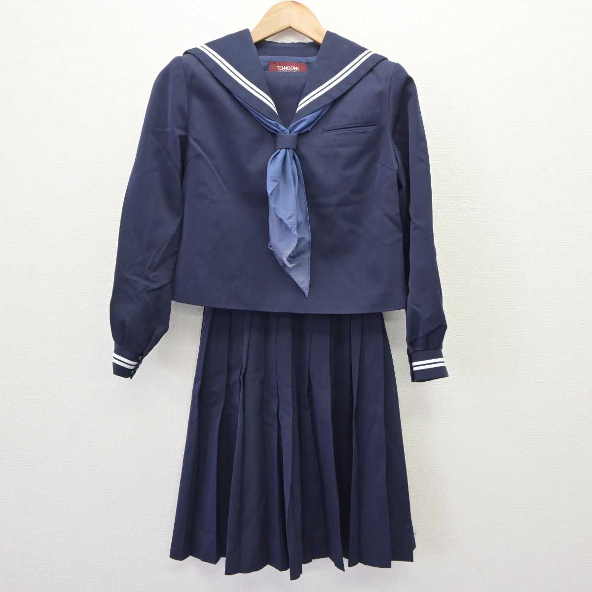 【中古】香川県 長尾中学校 女子制服 3点 (セーラー服・スカート) sf065120