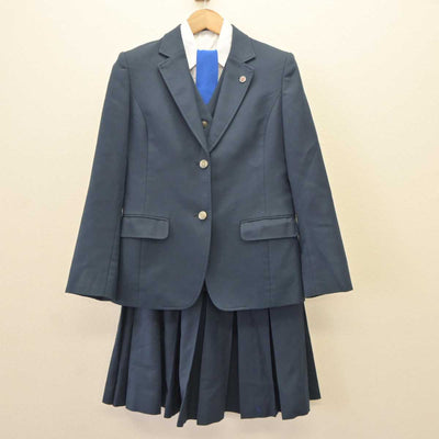 【中古】愛知県 安城東高等学校 女子制服 6点 (ブレザー・ベスト・シャツ・スカート) sf065122