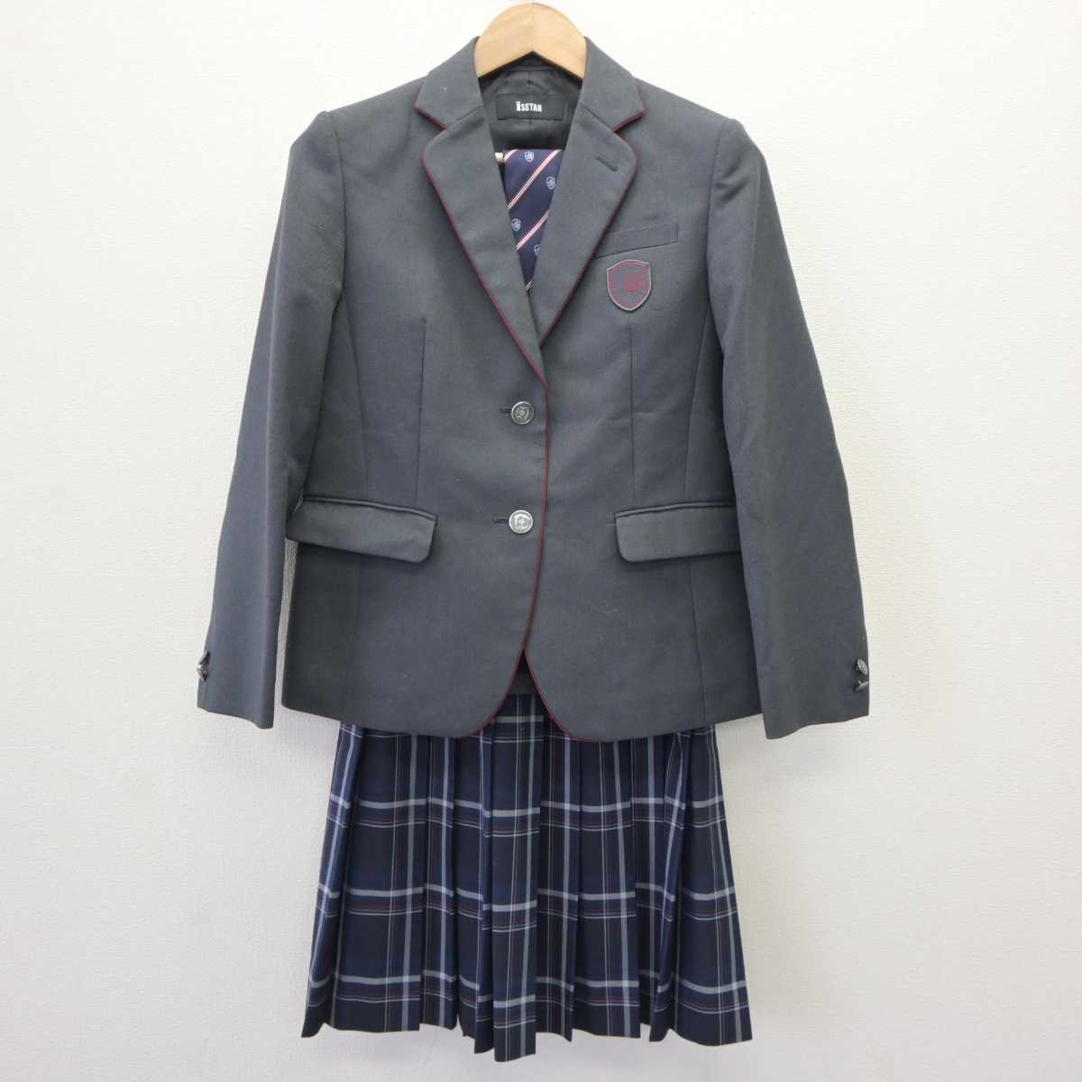 【中古】東京都 新渡戸文化中学校・高等学校 女子制服 3点 (ブレザー・スカート) sf065124