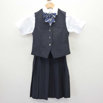 【中古】埼玉県 栄東中学・高等学校 女子制服 4点 (ベスト・シャツ・スカート) sf065130