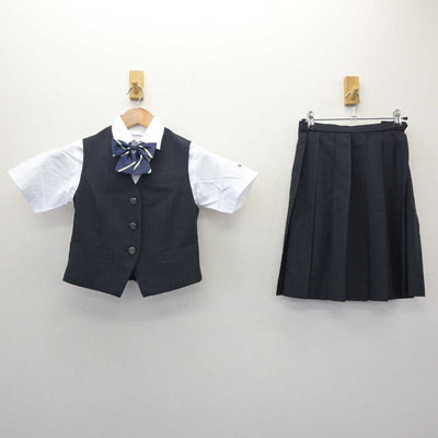 【中古】埼玉県 栄東中学・高等学校 女子制服 4点 (ベスト・シャツ・スカート) sf065130