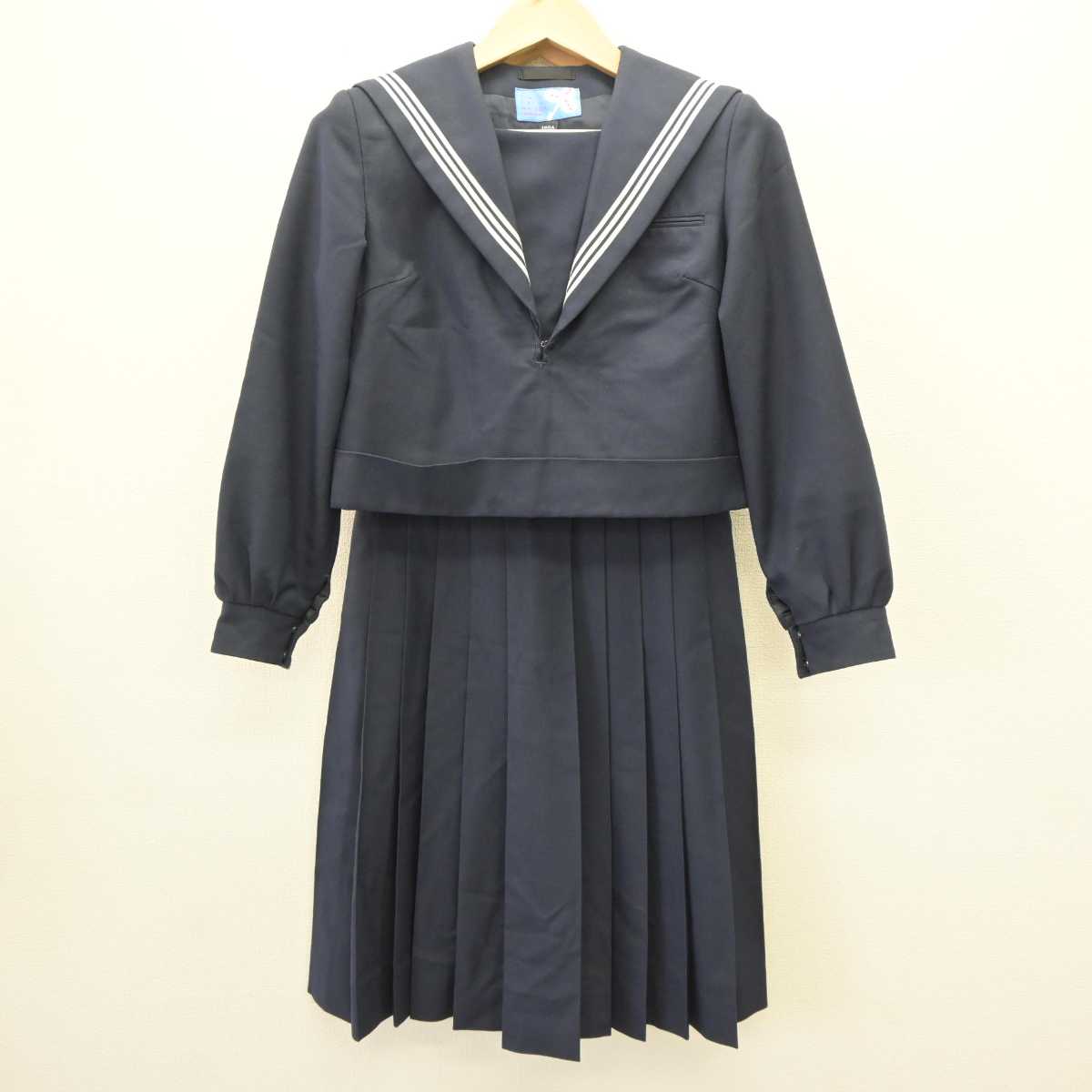 【中古】福岡県 永犬丸中学校 女子制服 2点 (セーラー服・ジャンパースカート) sf065133