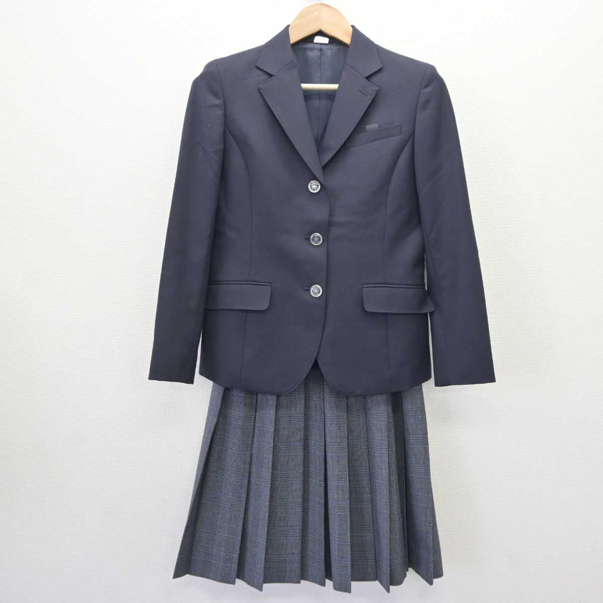 【中古】福岡県 北九州市中学校標準服 女子制服 2点 (ブレザー・スカート) sf065134