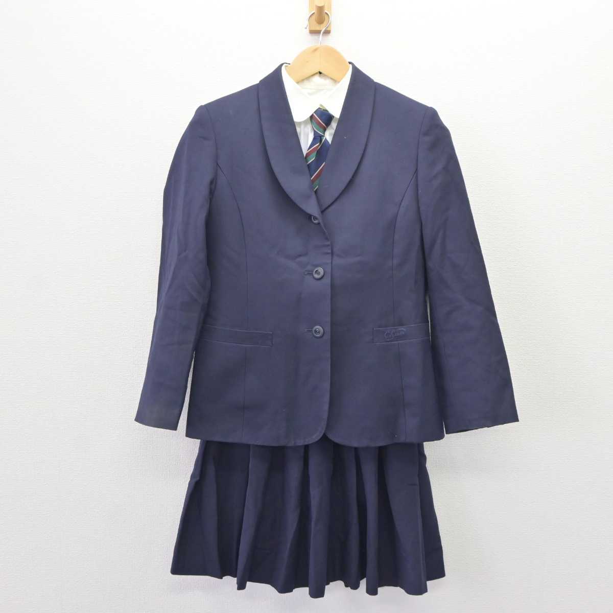 【中古】岡山県 倉敷中央高等学校 女子制服 5点 (ブレザー・ベスト・シャツ・スカート) sf065161