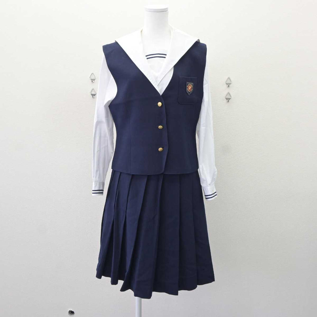 【中古】岡山県 就実高等学校 女子制服 4点 (ブレザー・ベスト・ブラウス・スカート) sf065165 | 中古制服通販パレイド