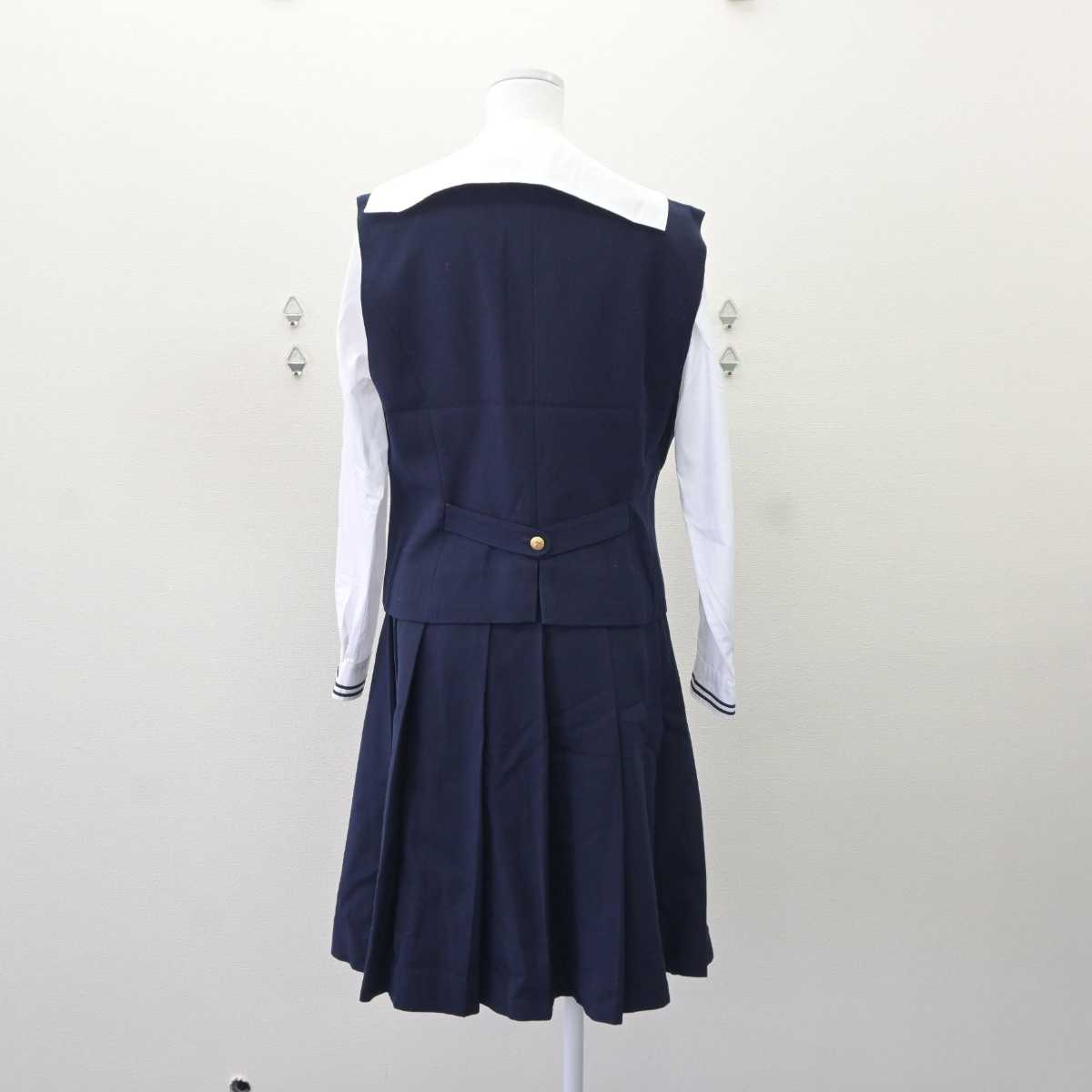 【中古】岡山県 就実高等学校 女子制服 4点 (ブレザー・ベスト・ブラウス・スカート) sf065165