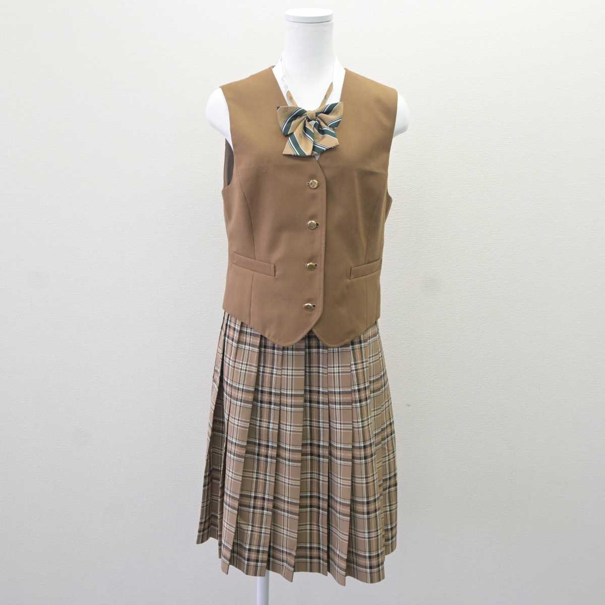 【中古】栃木県 作新学院高等学校 女子制服 5点 (ブレザー・ベスト・スカート) sf065166