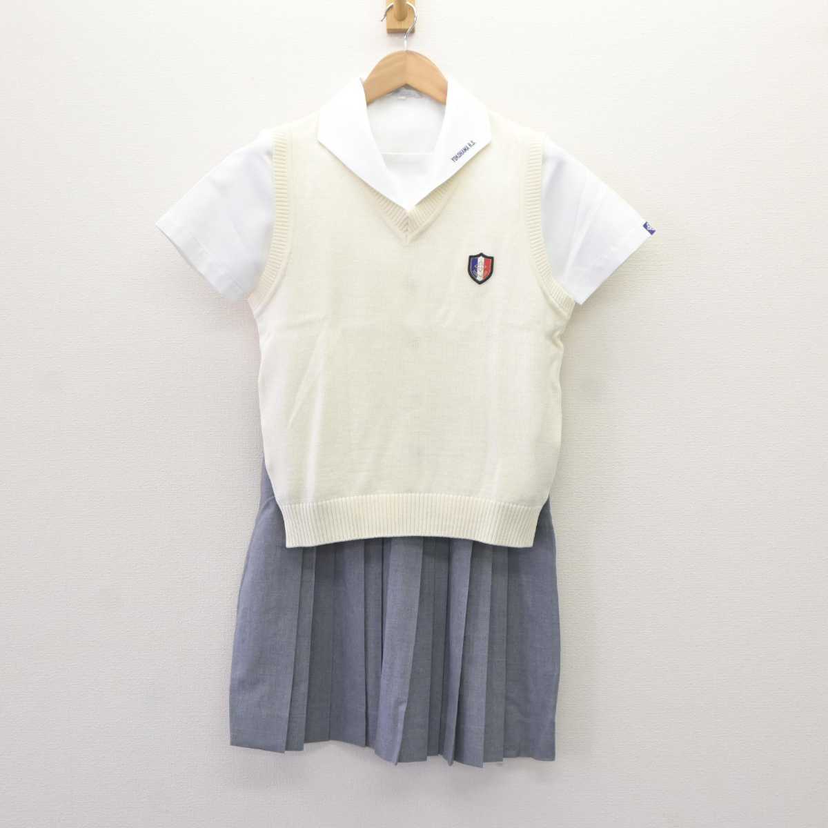 【中古】神奈川県 横浜高等学校 女子制服 3点 (ニットベスト・ブラウス・スカート) sf065177