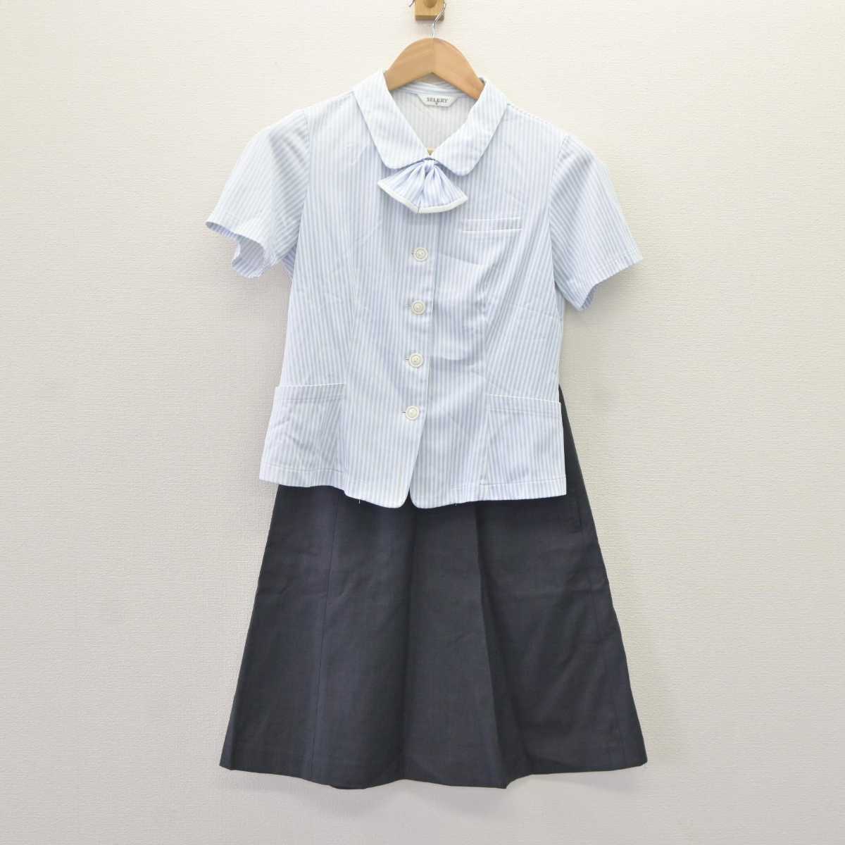 【中古】 事務服 女子制服 5点 (ブラウス・スカート) sf065184