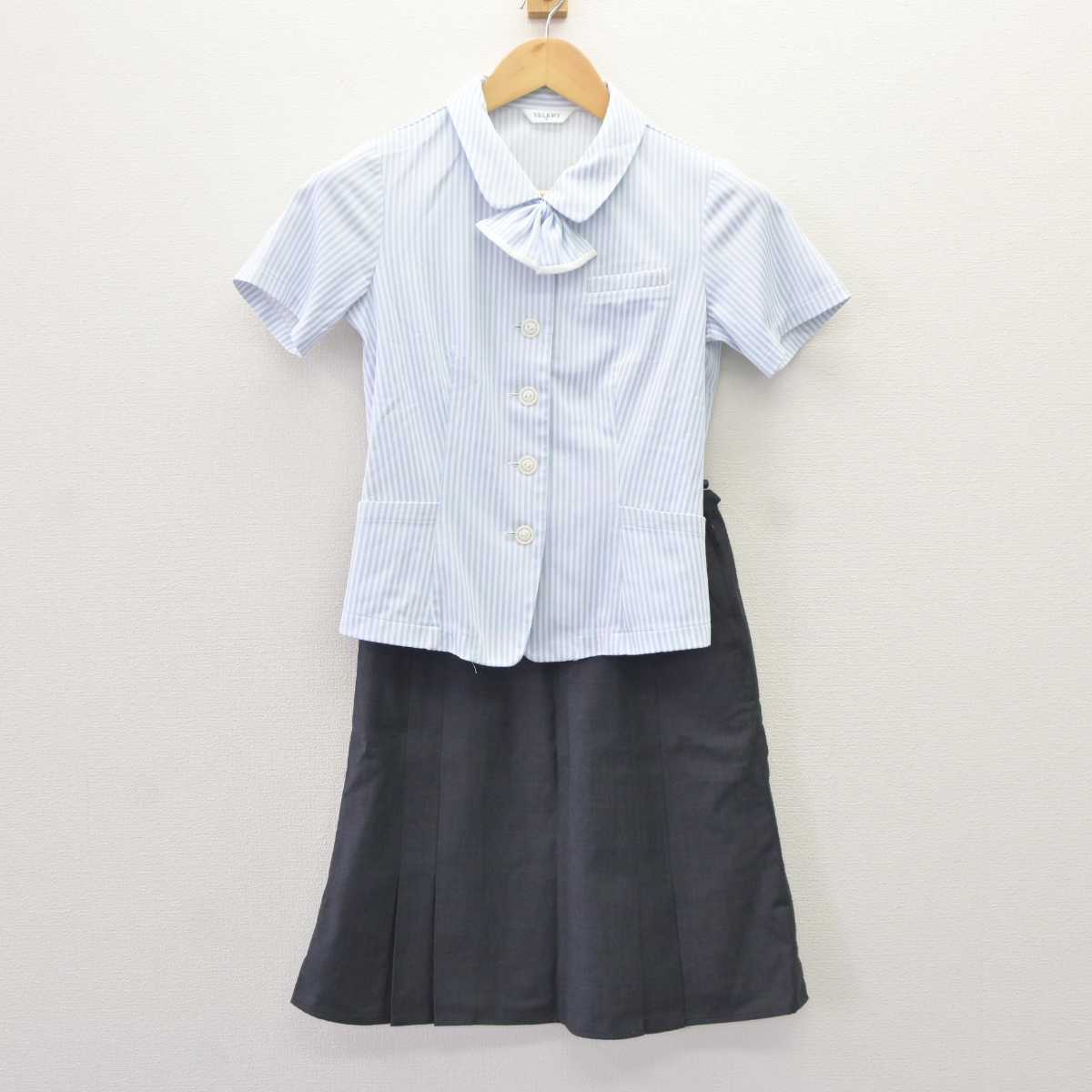 【中古】 事務服 女子制服 3点 (ブラウス・スカート) sf065185