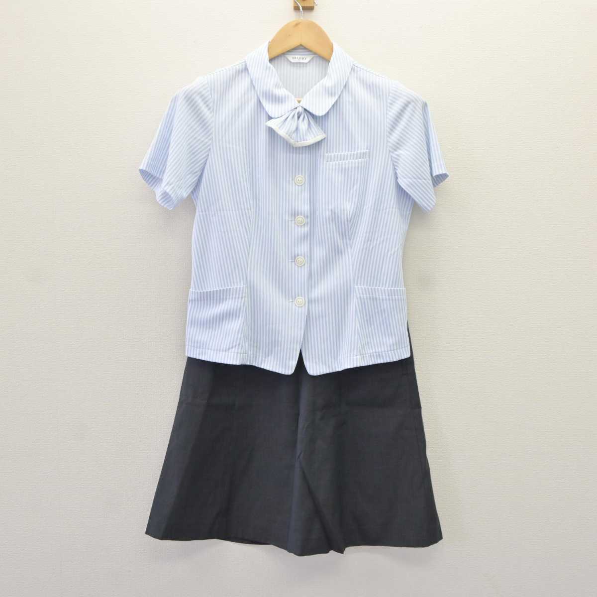 【中古】 事務服 女子制服 5点 (ブラウス・スカート) sf065187