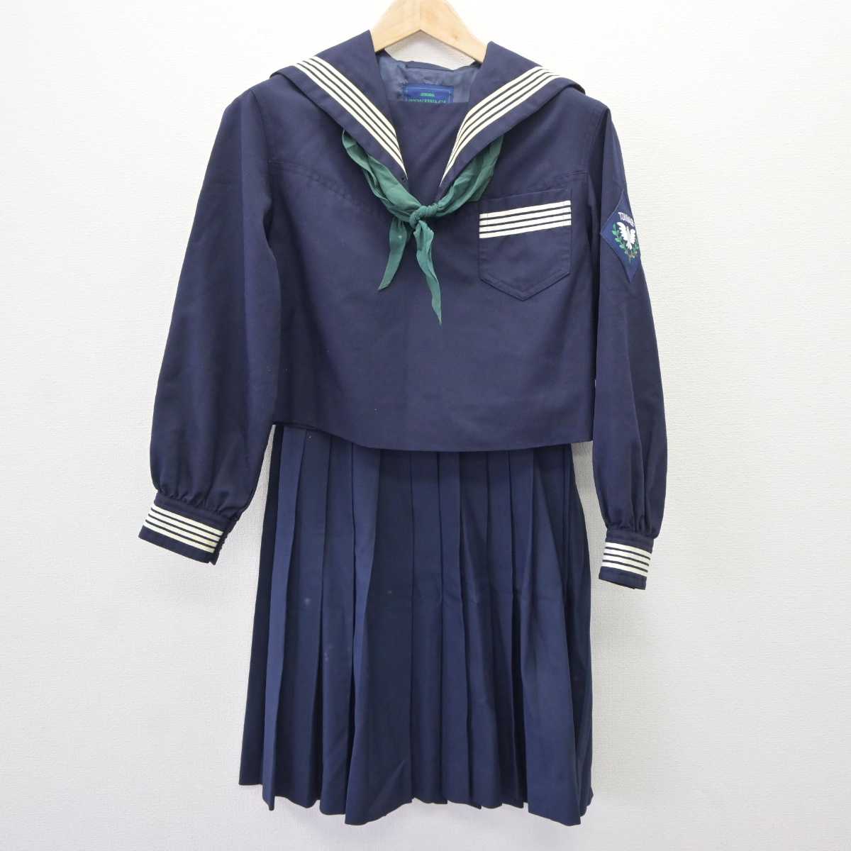 【中古】宮城県 常盤木学園高等学校 女子制服 3点 (セーラー服・スカート) sf065201