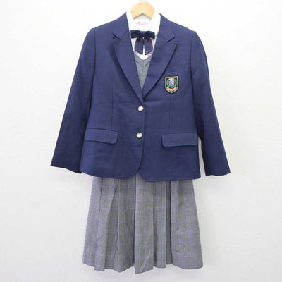 【中古】広島県 七尾中学校 女子制服 5点 (ブレザー・ニット・シャツ・スカート) sf065207