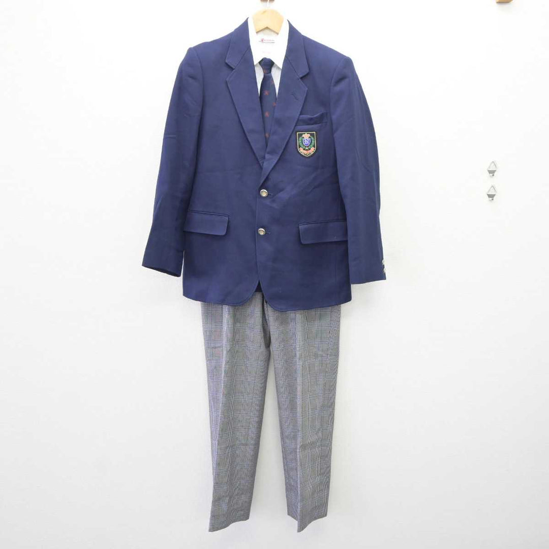 【中古】広島県 七尾中学校 男子制服 4点 (ブレザー・シャツ・ズボン) sf065211