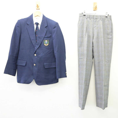 【中古】広島県 七尾中学校 男子制服 4点 (ブレザー・シャツ・ズボン) sf065211