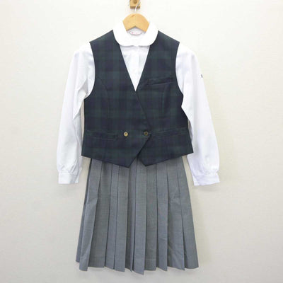 【中古】長崎県 長崎日本大学高等学校 女子制服 4点 (ブレザー・ベスト・シャツ・スカート) sf065232