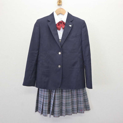 【中古】愛知県 名古屋経済大学高蔵高等学校・中学校 女子制服 6点 (ブレザー・ベスト・シャツ・スカート) sf065243