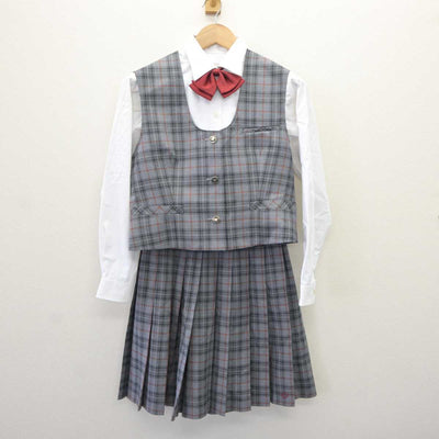 【中古】愛知県 名古屋経済大学高蔵高等学校・中学校 女子制服 6点 (ブレザー・ベスト・シャツ・スカート) sf065243