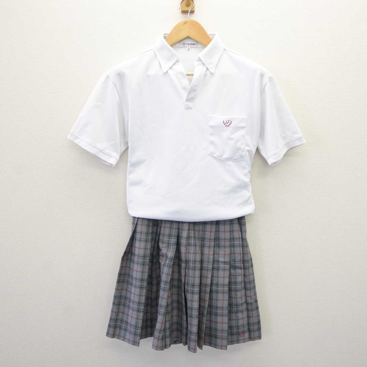 【中古】愛知県 名古屋経済大学高蔵高等学校・中学校 女子制服 3点 (シャツ・スカート) sf065244