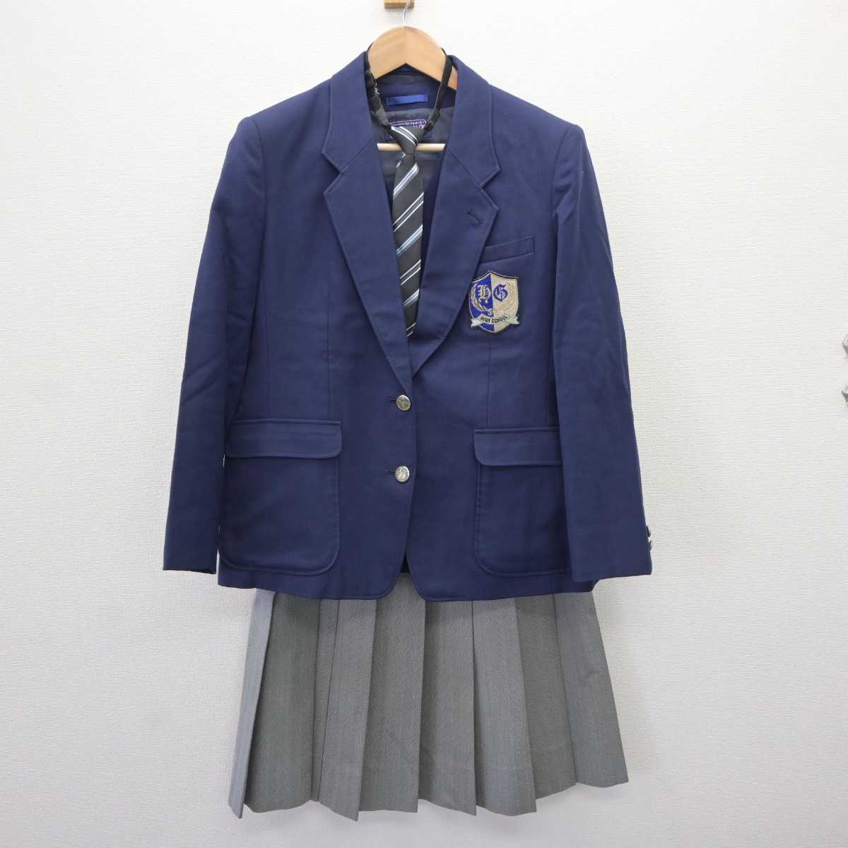 【中古】神奈川県 平塚学園高等学校 女子制服 4点 (ブレザー・ベスト・スカート) sf065249