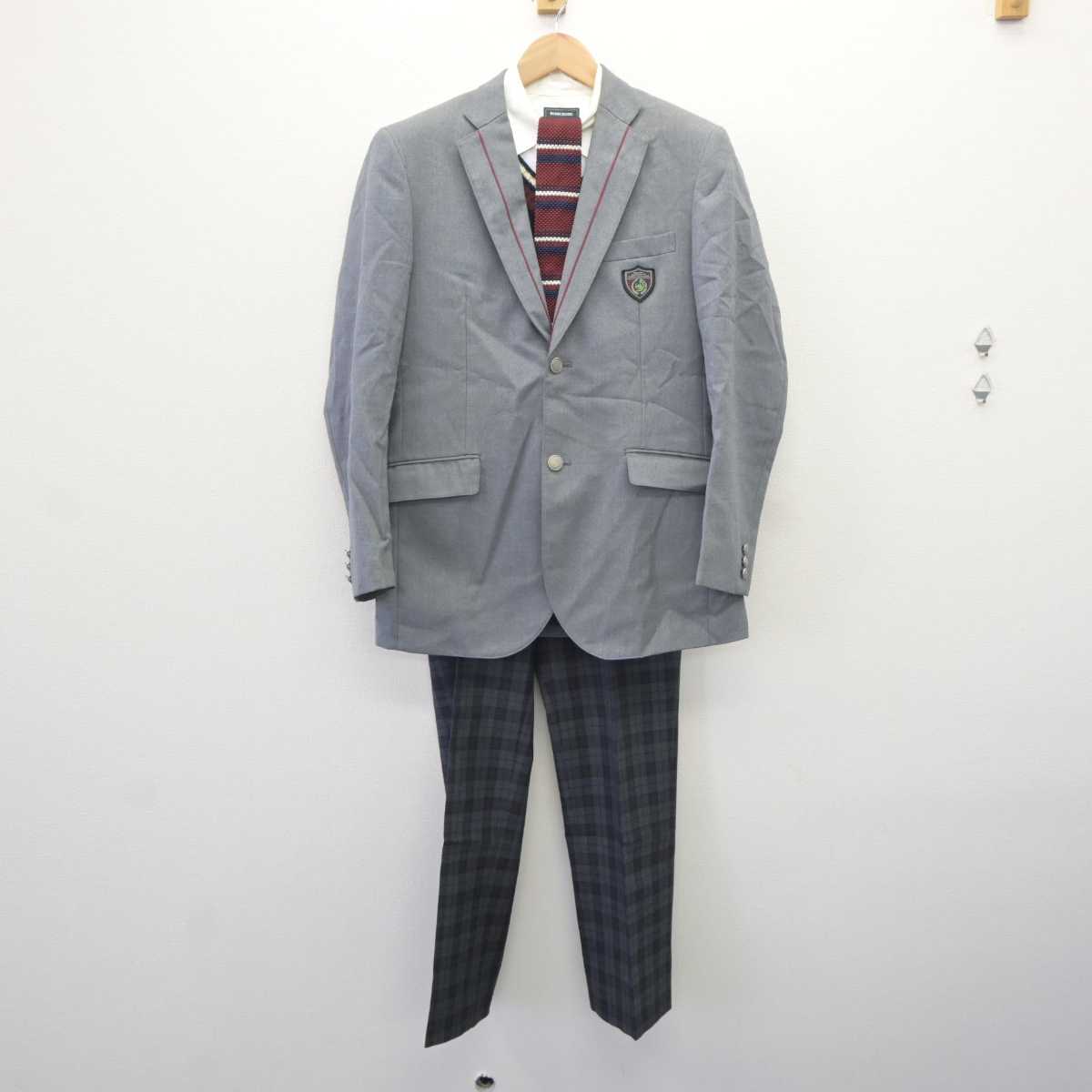 【中古】岡山県 岡山理科大学附属中学校・高等学校 男子制服 5点 (ブレザー・ニット・シャツ・ズボン) sf065251