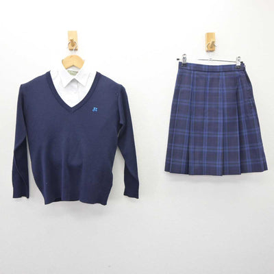 【中古】京都府 西ノ京中学校 女子制服 3点 (ニット・シャツ・スカート) sf065259