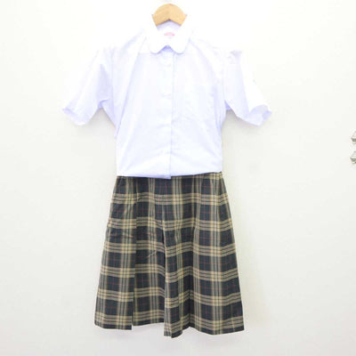 【中古】宮城県 塩釜市立第一中学校 女子制服 3点 (ニットベスト・シャツ・スカート) sf065264