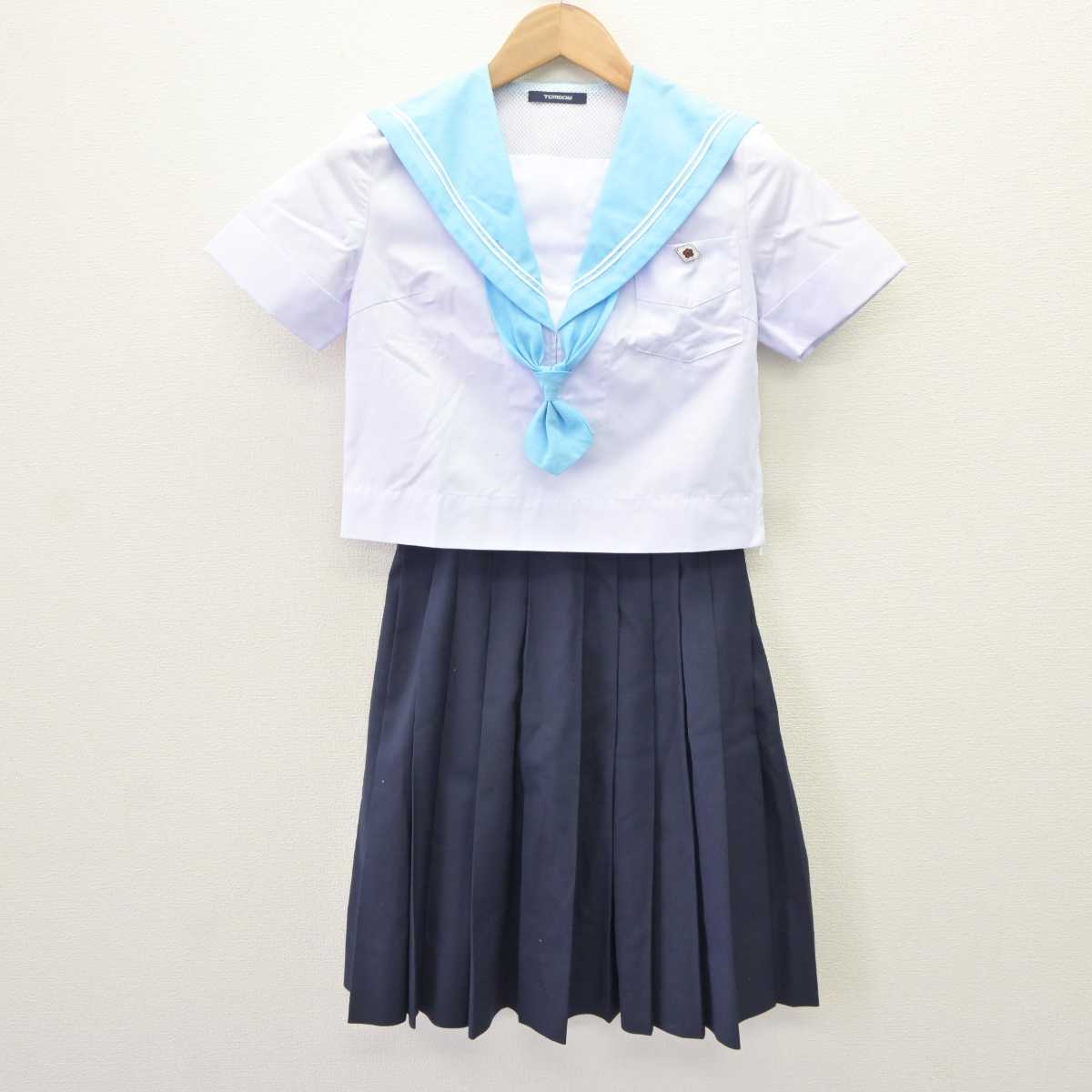 【中古】大阪府 夕陽丘高等学校 女子制服 4点 (セーラー服・スカート) sf065266