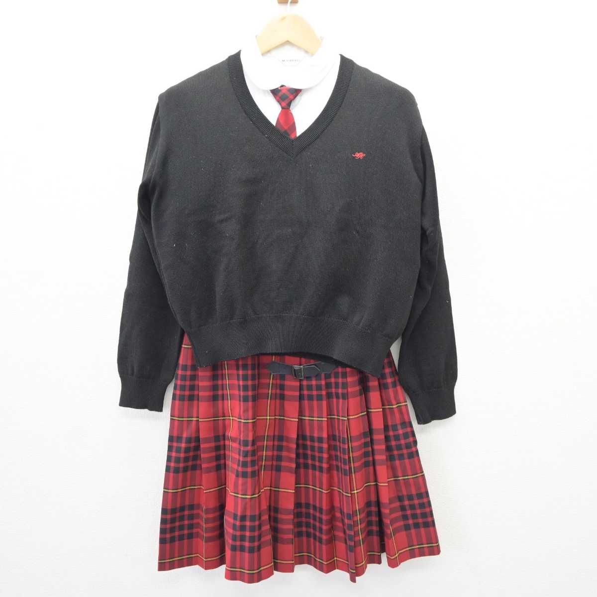 【中古】福島県 会津高等学校 女子制服 5点 (ブレザー・ニット・シャツ・スカート) sf065288