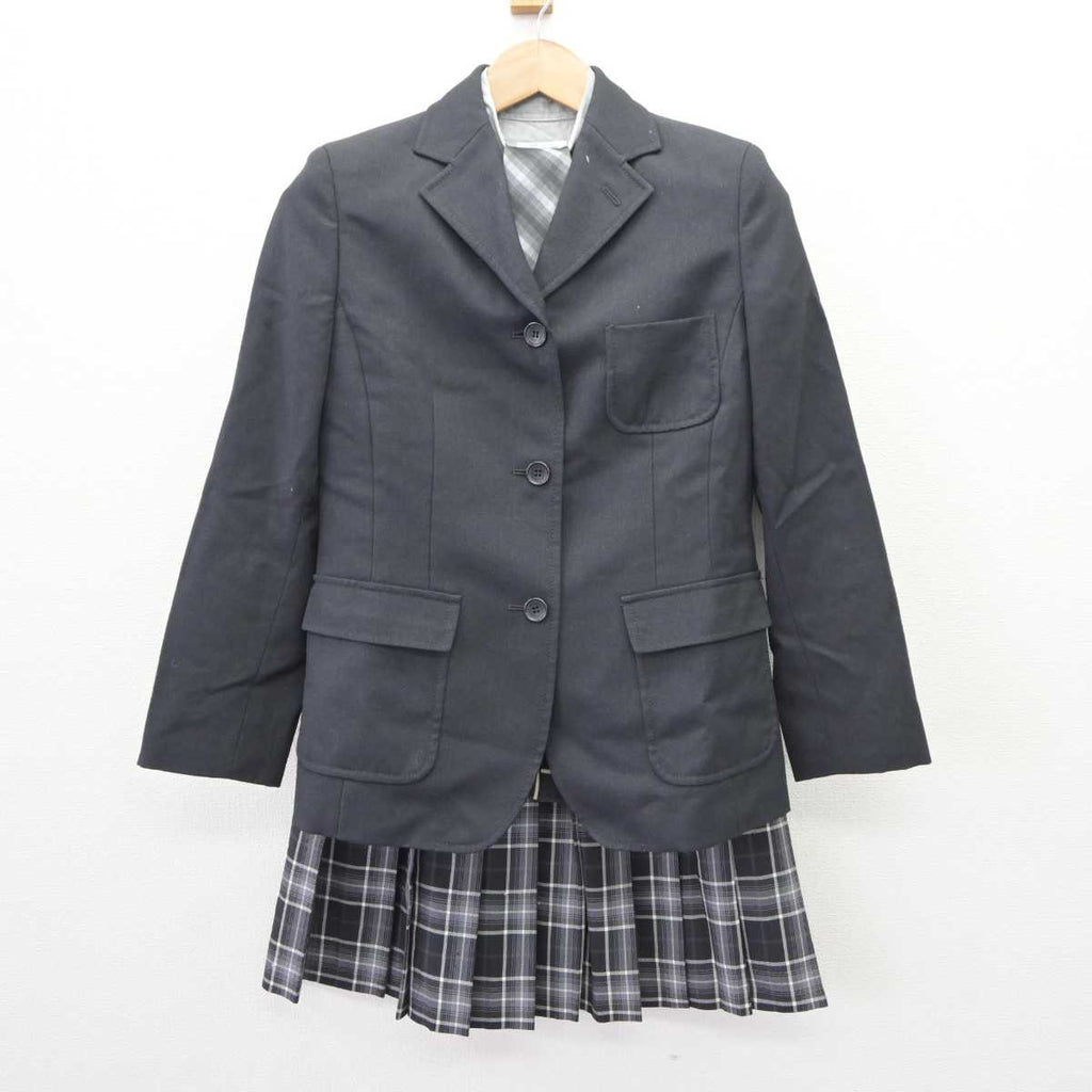 【中古】兵庫県 神戸龍谷中学校高等学校 女子制服 6点 (ブレザー・ニット・シャツ・スカート) sf065298