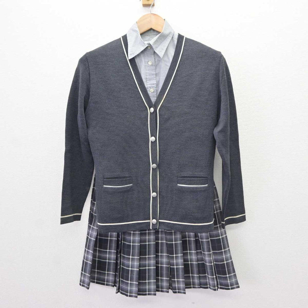 【中古】兵庫県 神戸龍谷中学校高等学校 女子制服 6点 (ブレザー・ニット・シャツ・スカート) sf065298