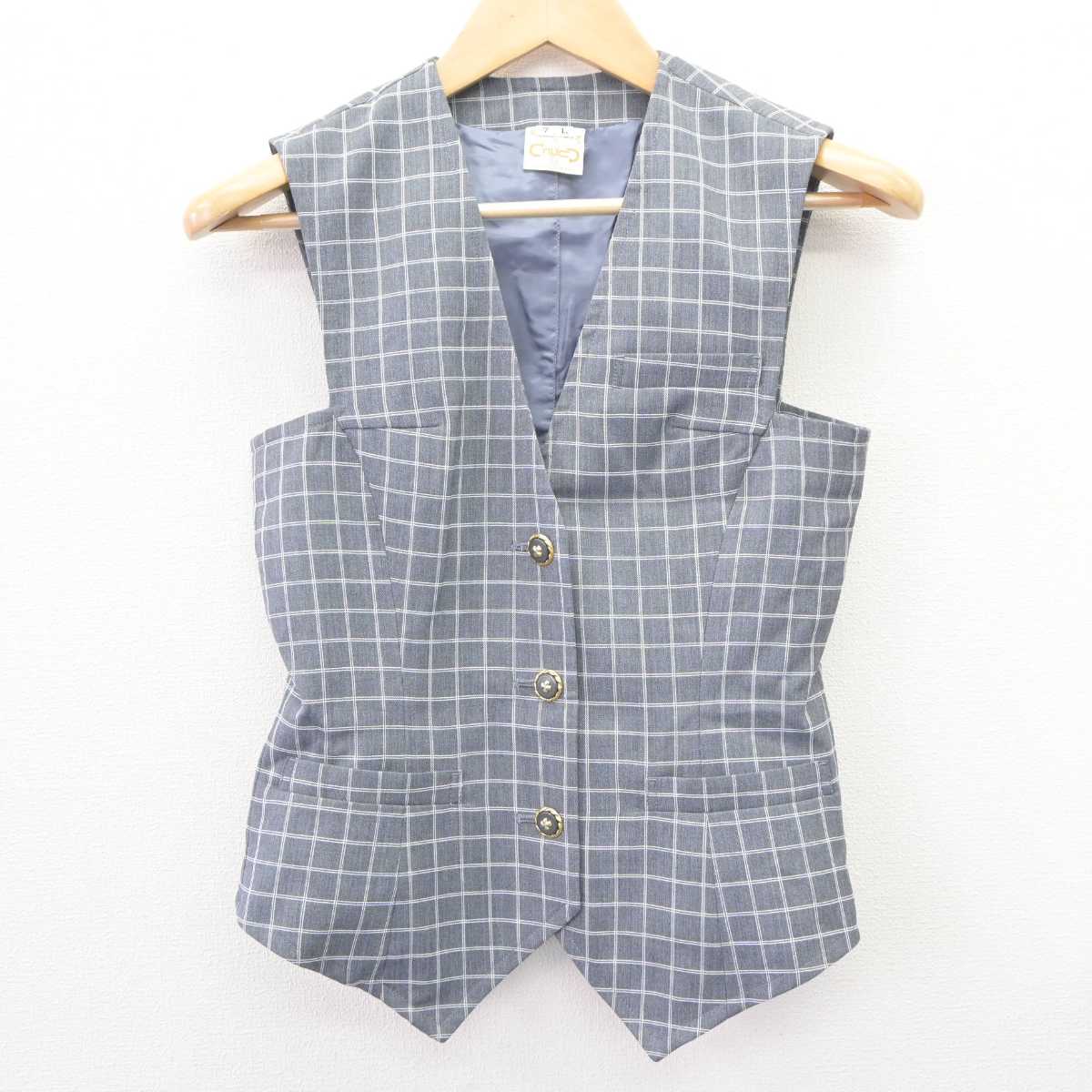 【中古】 事務服 女子制服 2点 (ベスト・シャツ) sf065307