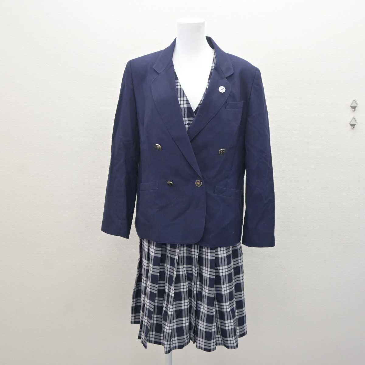 【中古】宮城県 聖和学園高等学校 女子制服 4点 (ブレザー・ベスト・スカート) sf065402