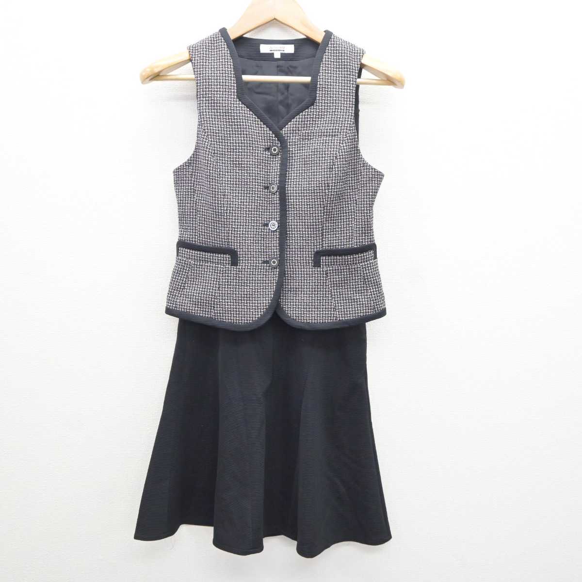 【中古】 事務服 女子制服 2点 (ベスト・スカート) sf065415