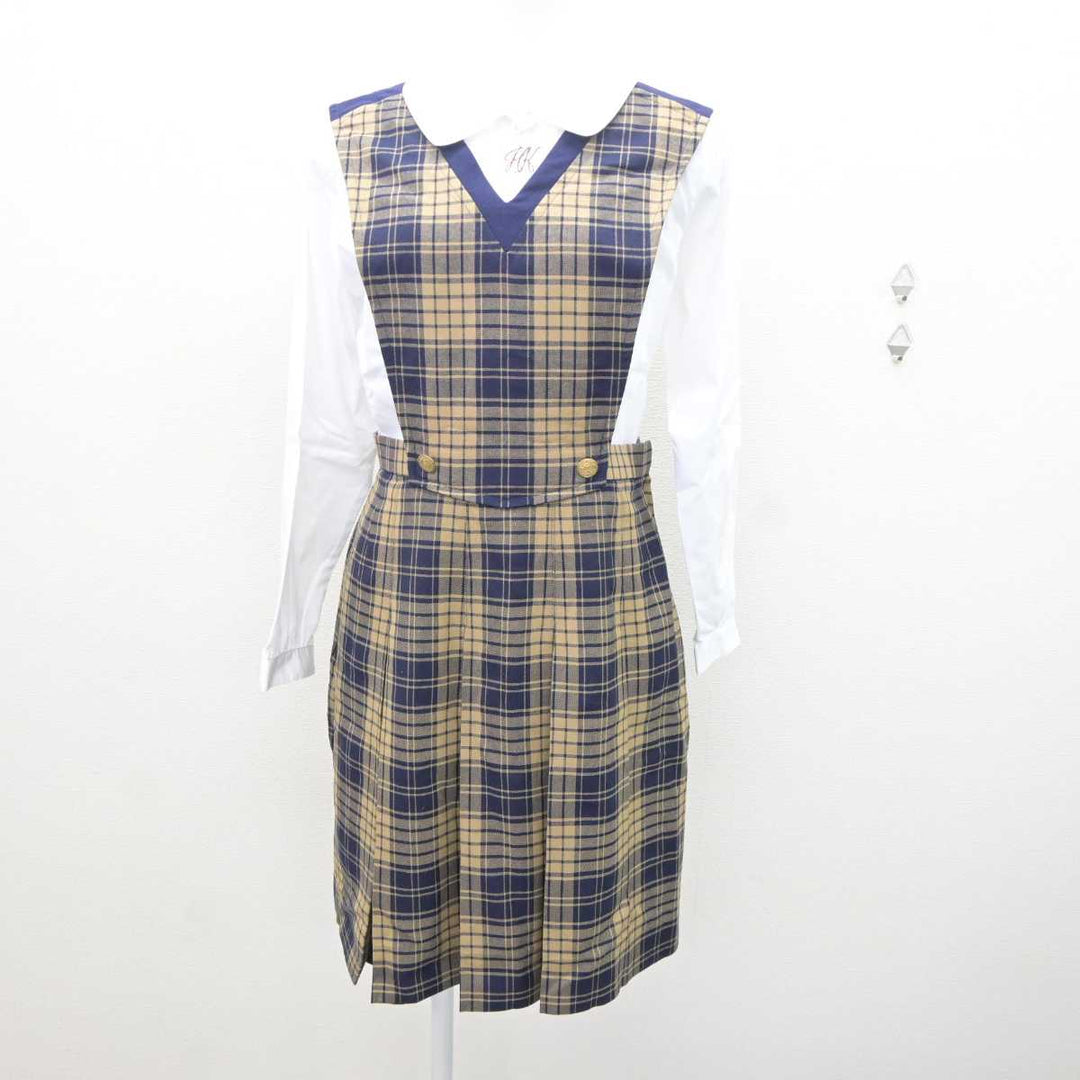 【中古】熊本県 秀岳館高等学校 女子制服 4点 (ブレザー・ジャンパースカート・シャツ) sf065426