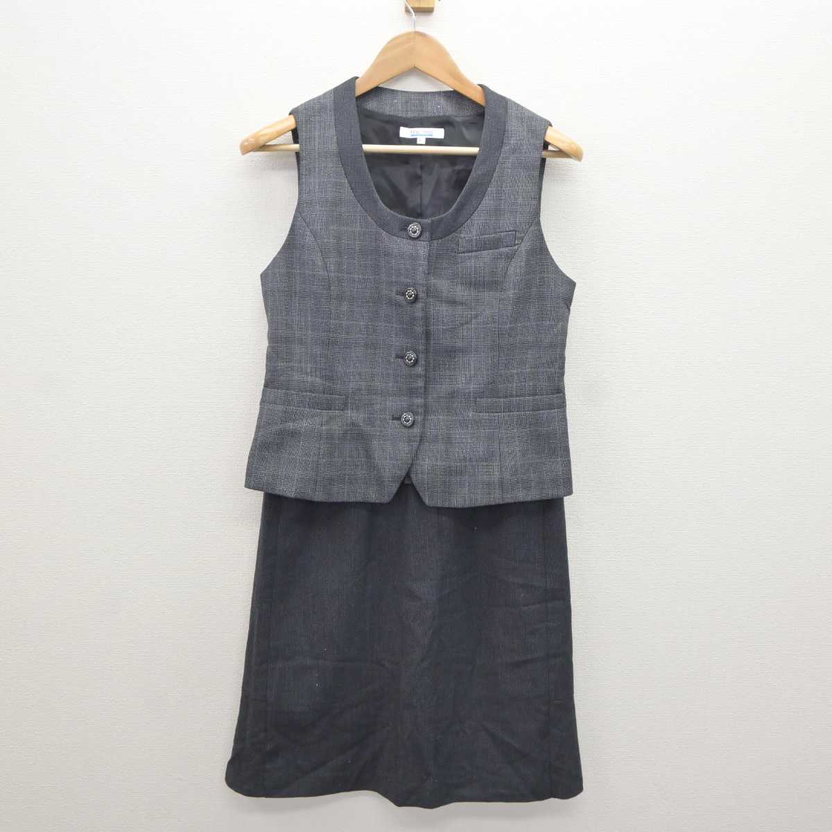 【中古】 事務服 女子制服 2点 (ベスト・スカート) sf065450