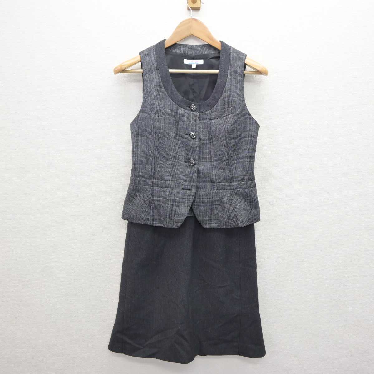 【中古】 事務服 女子制服 3点 (ベスト・スカート) sf065451