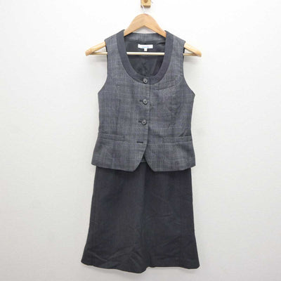 【中古】 事務服 女子制服 3点 (ベスト・スカート) sf065451