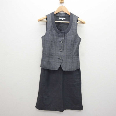 【中古】 事務服 女子制服 3点 (ベスト・スカート) sf065458